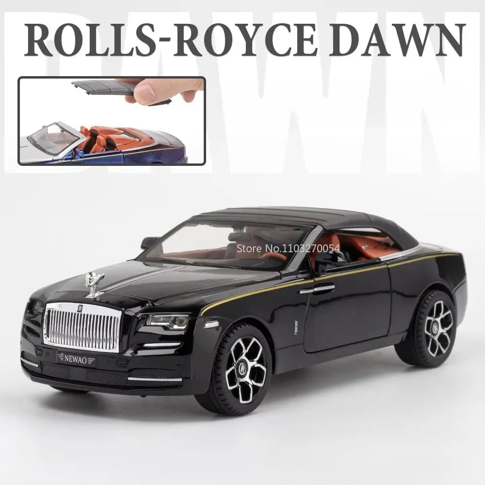 1:24 Rolls Royce Spectre Dawn Alloy Street Cars Model Door Opened Sound Light Pull Back Front Wheel Steering Vehices Adult Gifts