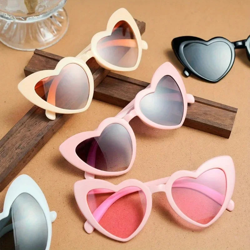 10pcs Peach Heart Glasses Frame Novelty Combination New Trendy Casual Daily Decoration Props for Men and Women Same Style Party