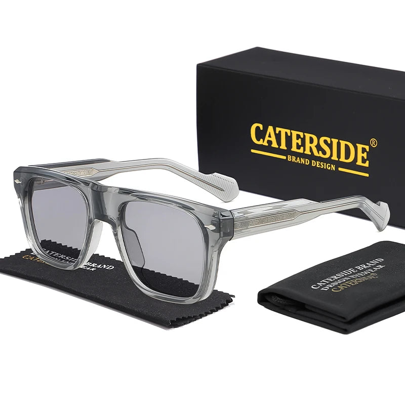 CATERSIDE Trend Sunglasses Men's Large Frame Propionic Core Insert Temple Sun Glasses Women's Party Outdoor Travel Eyewear