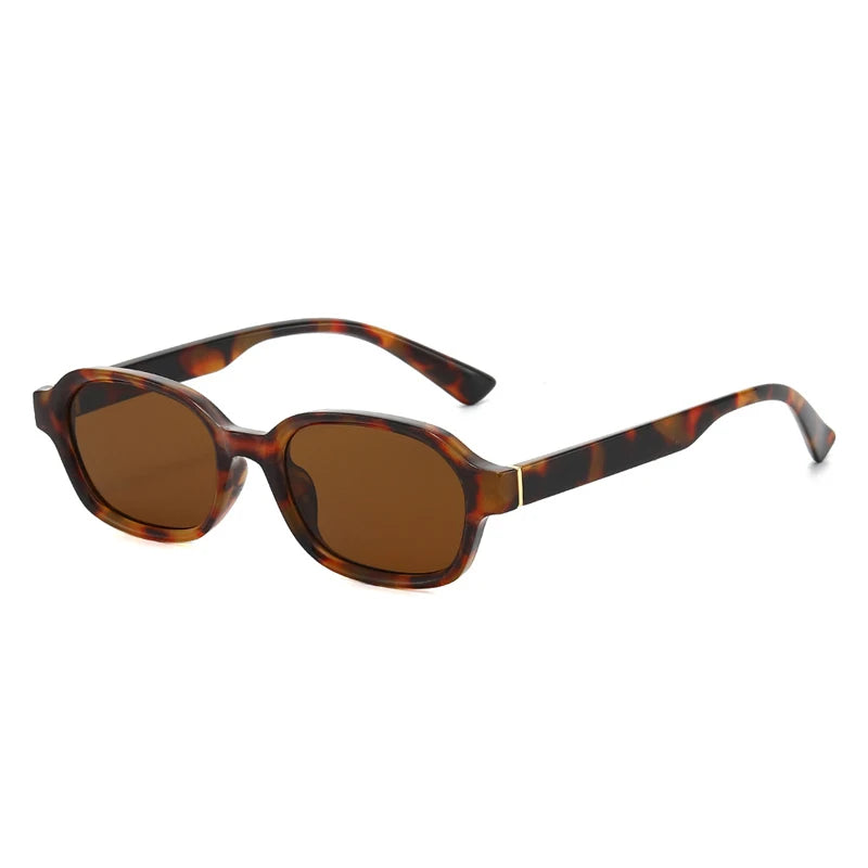 JNPCXI New Square Candy Color Sunglasses Women Fashion Leopard Tea Shades UV400