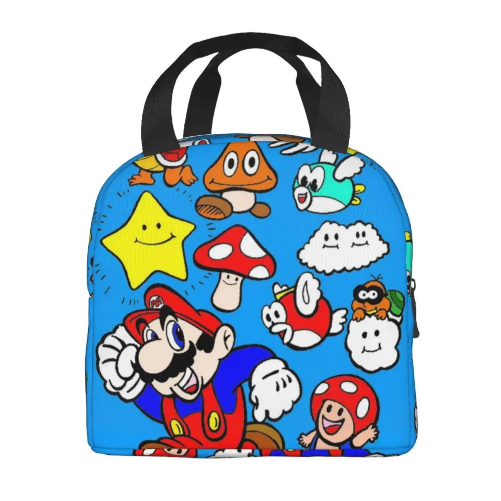 Custom Mario SuperBros Insulated Lunch Bag Reusable Thermal Cooler Lunch Box M17