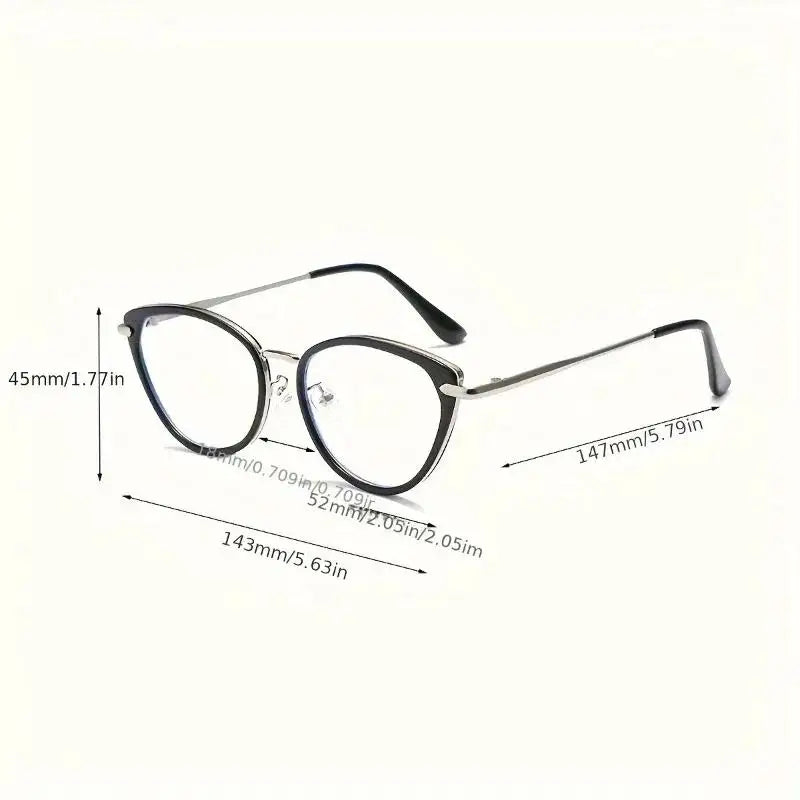 Color Changing Lenses Transparent To Grey Fashionable Cat Eye Transparent Lenses Women's Glasses Anti Blue Light