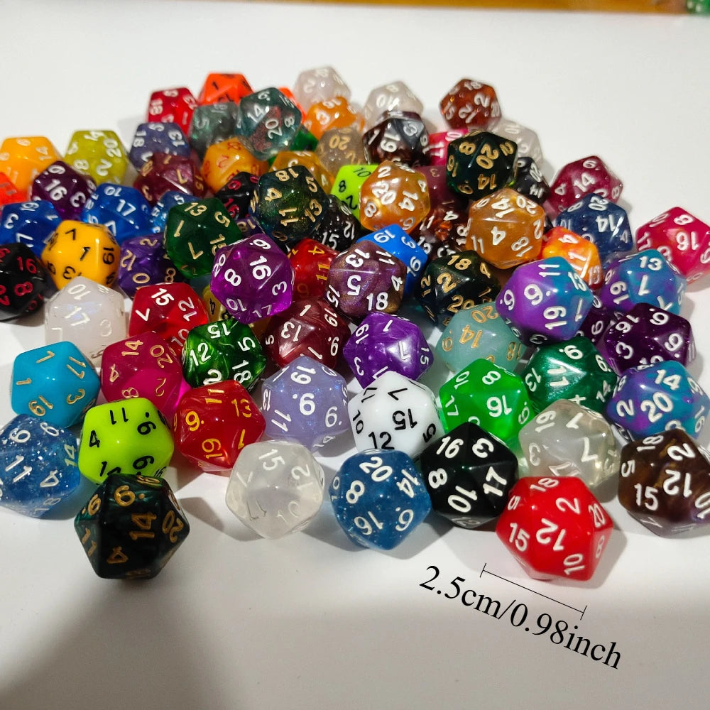 10/20pcs 20-Sided Digital Dice, Vibrant Colors, Educational Math Dice,Vibrant Dice Set,Clear Number Displa,Ideal For Party Gifts