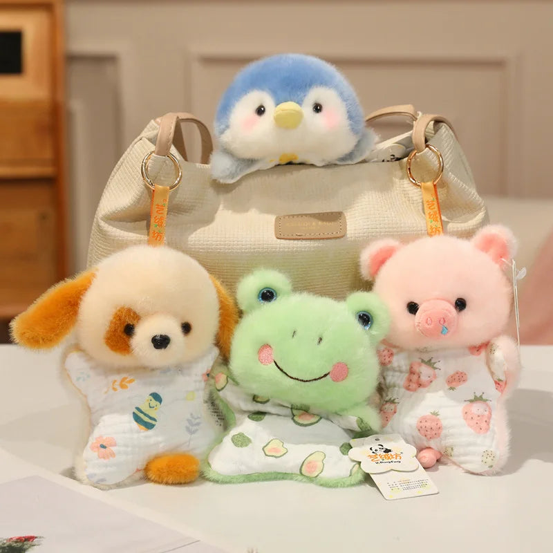 Good Quality and Cute Bean Bag Plush Toy  Cartoon Animal Doll Monkey Frog Cat Fox Panda Furry Forest Animals Doll Birthday Gift