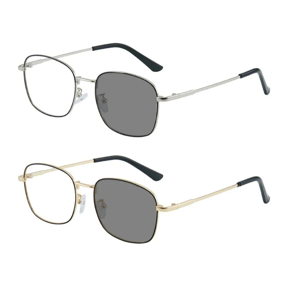 2PCS Multifunctional 2 in 1 Photochromic Glasses for Women Anti Blue Light Anti Radiation PC Frame Eyeglasses Unisex Glasses