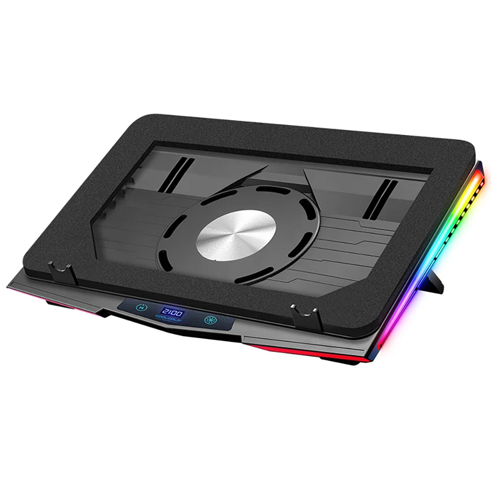 COOLCOLD RGB Laptop Cooling Pad, USB Quiet Cooler, Fast Dissipation,Adjust Stand