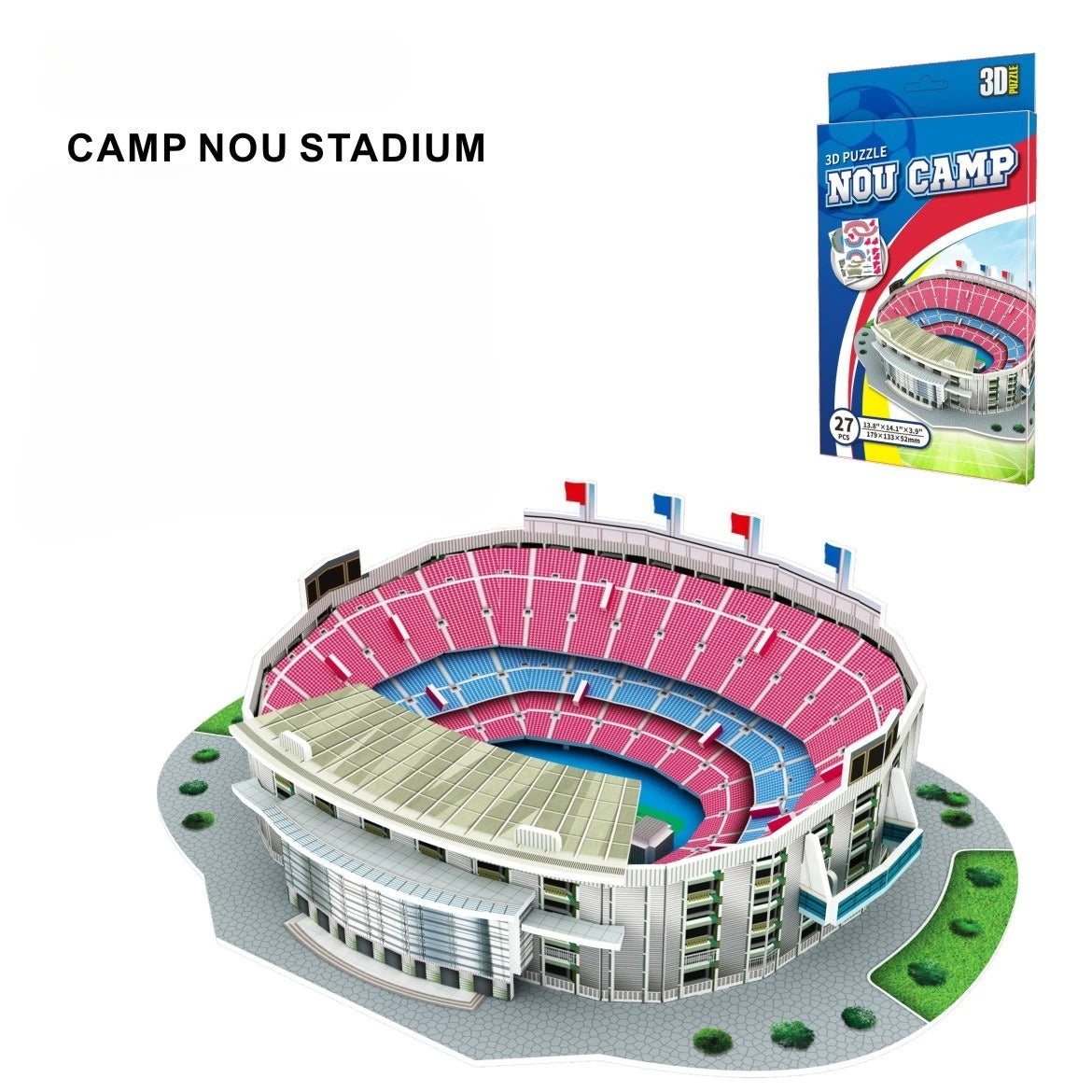 3D Stadium Puzzle Bernabeu Camp Nou Anfield Stadium  League Football Stadium Model, Famous Buildings Children's 3d Puzzle Toys