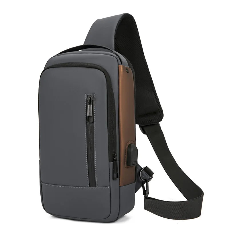 Fashion Business Men's Crossbody Bag Anti-Theft Password Lock Men's Chest Bag With USB Charging Port Travel Shoulder Bag for Man