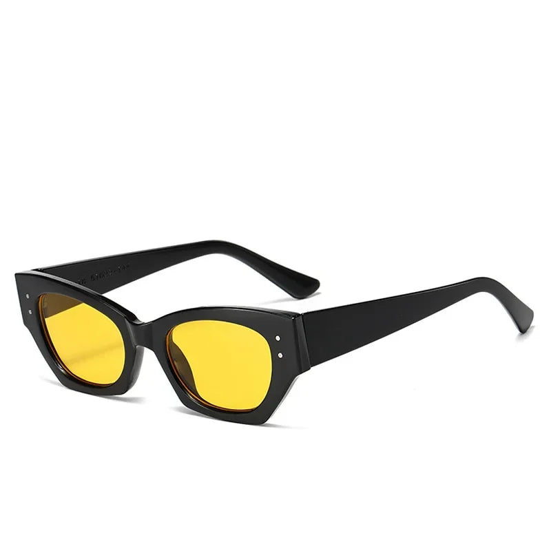 JNPCXI New Cat Eye Women Sunglasses Rice Nail Fashion Jelly White Color Shades UV400 Men Trending Gradient Sun Glasses