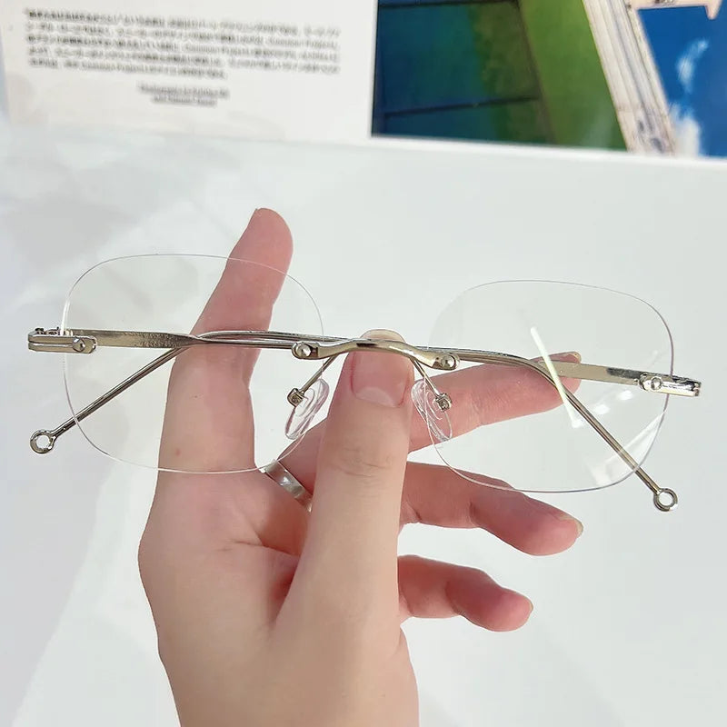 Anti Radiation Eyeglass For Woman Men Rimless Glasses Anti Blue Light Eyewear