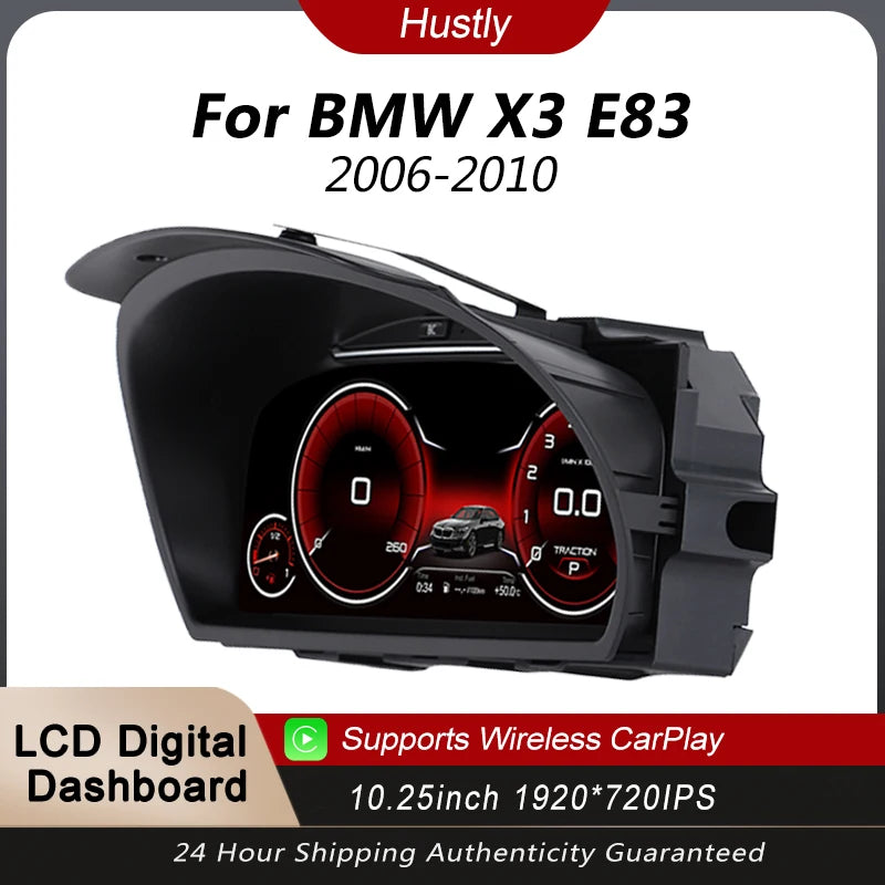Digital cluster instrument for BMW X3 E83 2006-2010 Virtual cockpit instrument panel Speedometer Supports CarPlay Plug and Play
