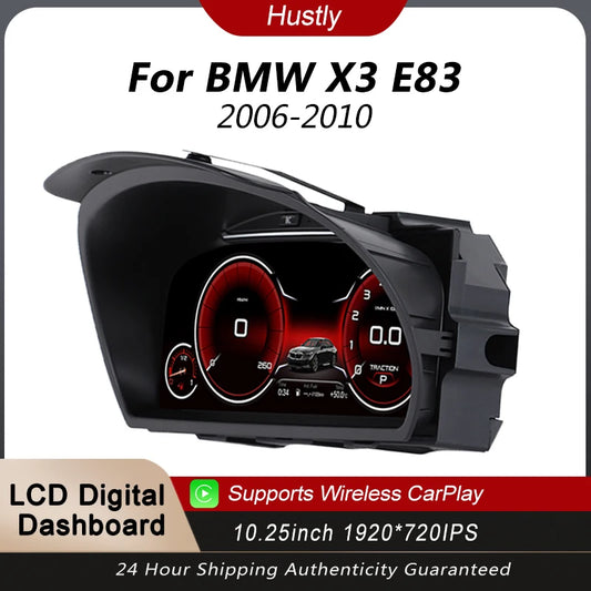 Digital cluster instrument for BMW X3 E83 2006-2010 Virtual cockpit instrument panel Speedometer Supports CarPlay Plug and Play