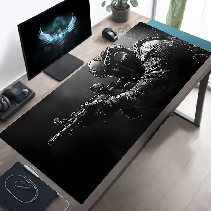 Large Mouse Pad Tactical Soldier NonSlip XXL desk Mat gaming Stitched Edges Rug1