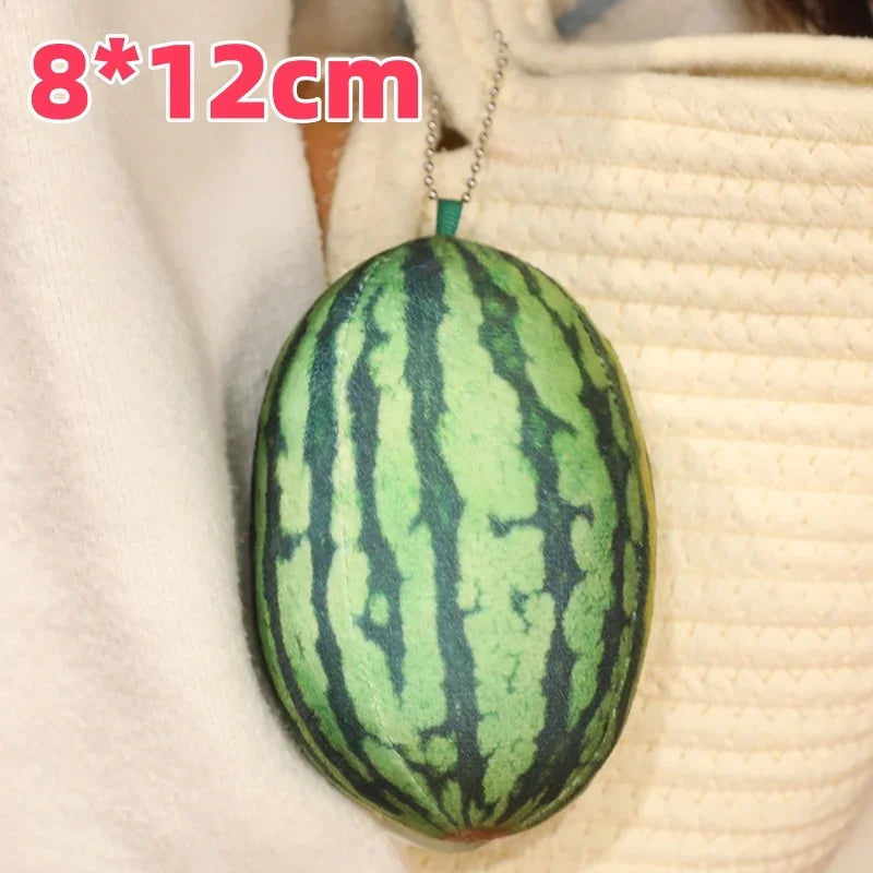 New Funny Lifelike Watermelon Plush Toys Soft Cotton Stuffed Steric Watermelon Pendant Throw Pillow Creative Room Decor