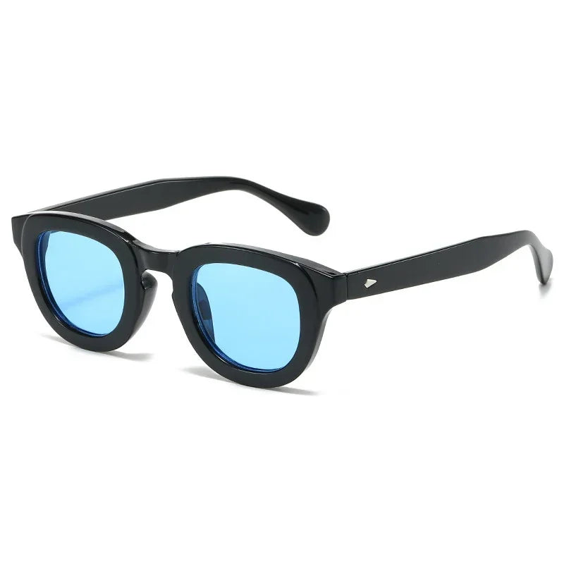 JNPCXI New Oval Candy Color Gradient Lens UV400 Sunglasses Women Men Eyewear Men Trending Sun Glasses Rivets Decoration