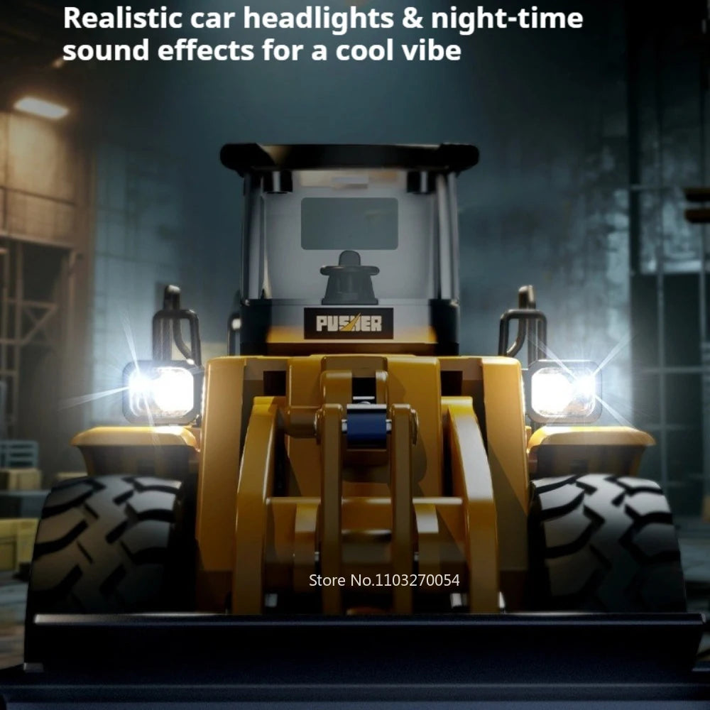 1:32 Alloy Engineering Forklift Diecast Model Toys Car with Spray Sound Light Front Wheel Steering Vehcies Kids Interactive Toys