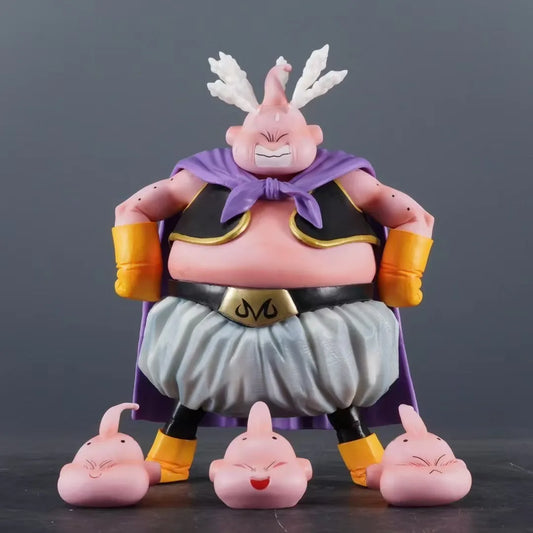 Anime Dragon Ball Z Fat Buu Figure Four Heads Replaceable Majin Buu Action Figures 20cm Pvc Statue Collection Model Toys Gifts