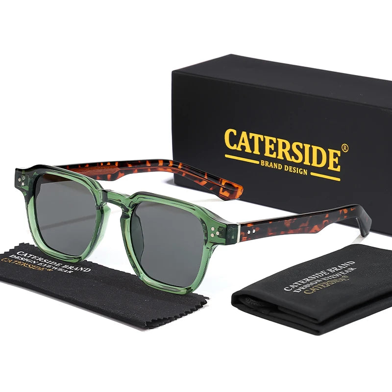 CATERSIDE Classic Sunglasses Men Core Insert Temple Luxury Brand Square Sun Glasses Women Travel Beach Party Festival Gifts