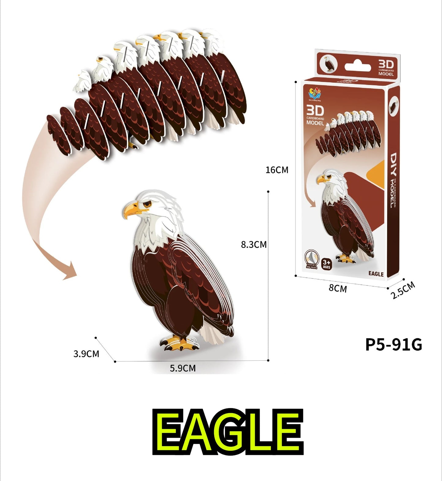 Cartoon paper 3d three-dimensional puzzle toy children's animal world kindergarten handmade educational DIY model ornament