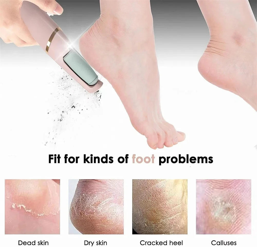 Electric Foot File Grinder & Dry Callus Remover Pedicure Tool 2 Removable Roller