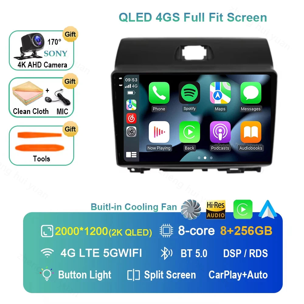 For Kia Ray 2011-2017 2K 12+256 QLED Android 15 CarPlay Car Radio Multimedia Video Player GPS stereo Head Unit 4G WIFI DSP RDS