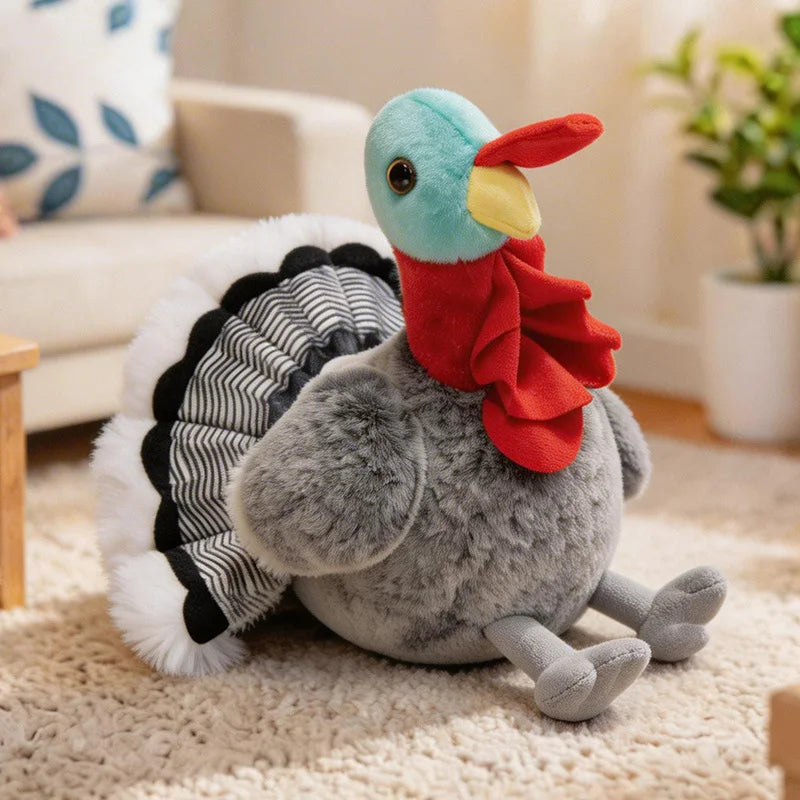 Chubby Rooster Hen Black-bone Chicken Fluffy Simulation Animal Poultry Stuffed Soft Lifelike Huggable Pillow