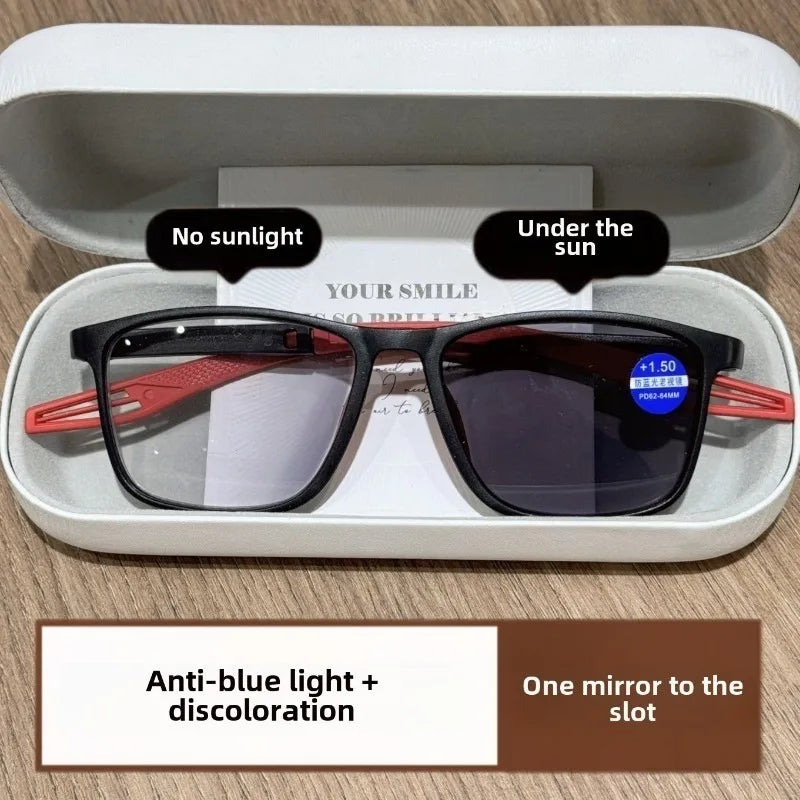 Photochromic+Anti-Blue Light+Reading Glasses High Quality Young Slyle for The Elderly