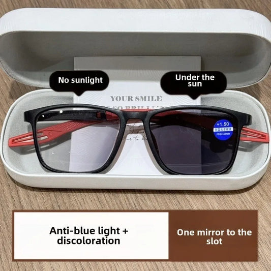 Photochromic+Anti-Blue Light+Reading Glasses High Quality Young Slyle for The Elderly