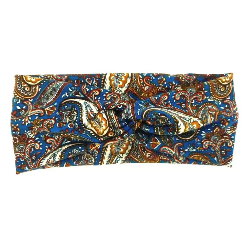 A Paisley Cashew flowers hair bands Pilates Elastic Yoga Headband fitness Running Cycling Sweatband Turban Makeup Hair Hoop Makeup