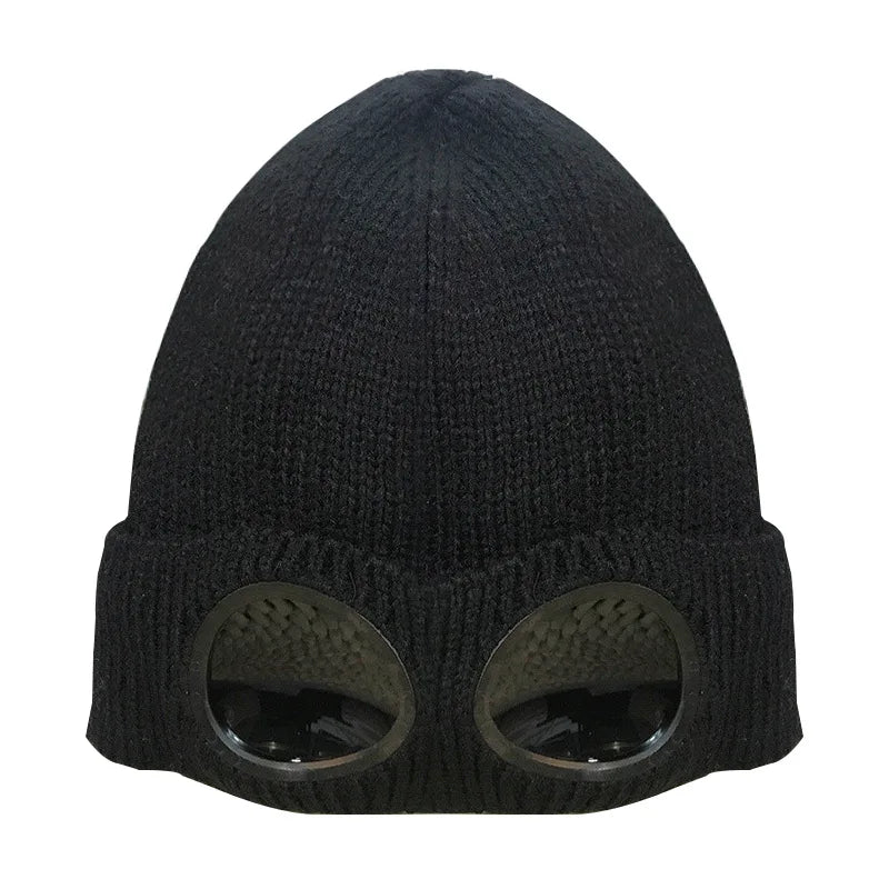 Xinbaoguan 60% acrylic 9535 new winter windproof glasses cover knitted cap for both men and women, with plush warm yarn cap