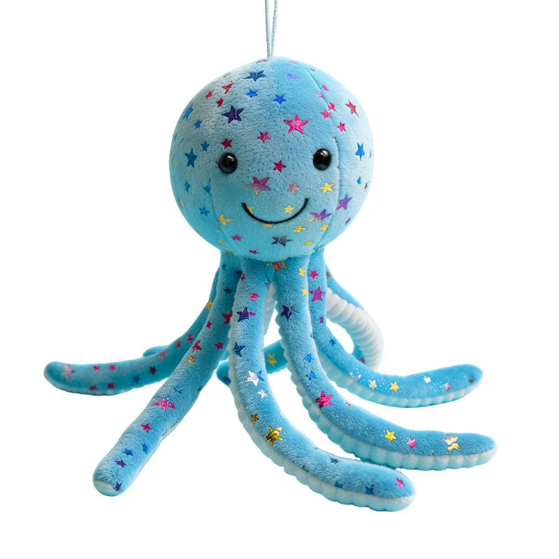 30cm Stars Octopus Plush Toy Stuffed Aquatic Cartoon Animal Doll Smiling Face Plushie Appeasing   Birthday Gift