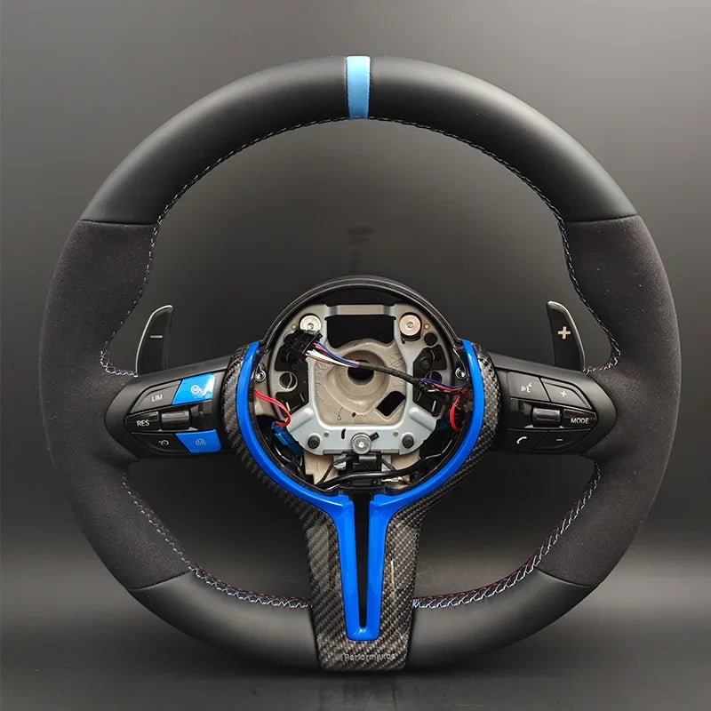 Half Alcantara M1 M2 Button Steering Wheel for BMW Blue Red F01 F07 F10 F11 F15 F16 F20 F22 F30 F31 F32 F34 F36 M3 F80 M4 F82