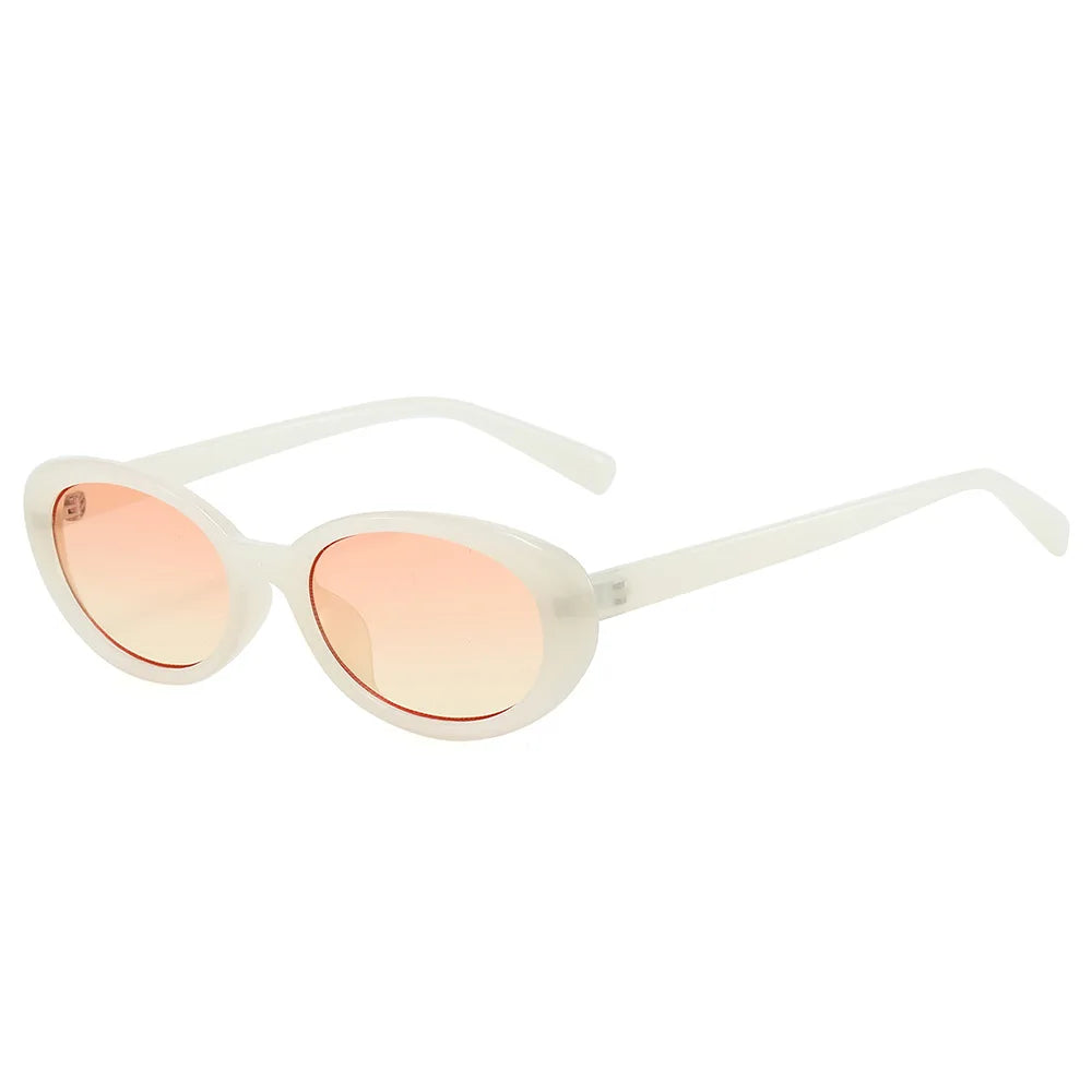 JNPCXI Fashion Small Oval Women Luxury Sunglasses Retro Rivets Men Leopard Tea Shades UV400 Punk Sun Glasses