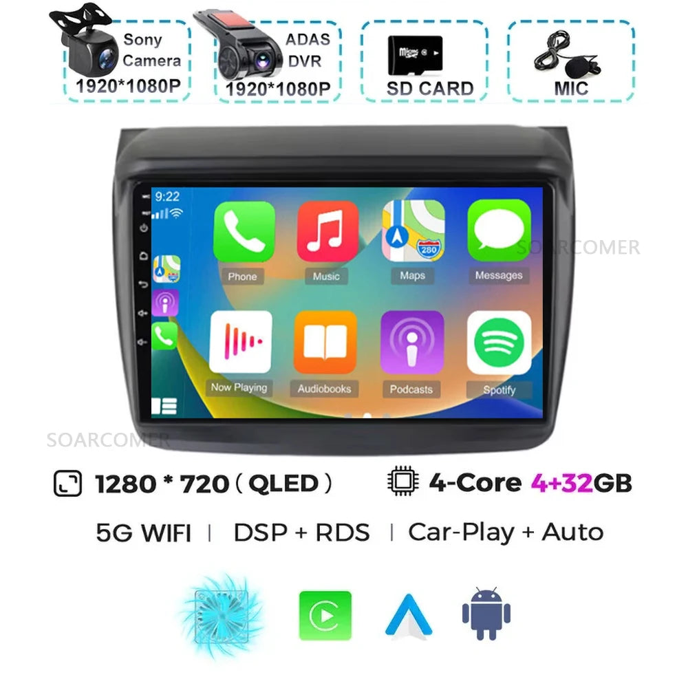 Android 15 For Mitsubishi Pajero Sport 2 2008 - 2017 L200 Triton 2006 - 2014 Android Car Radio Multimedia Video Player stereo BT