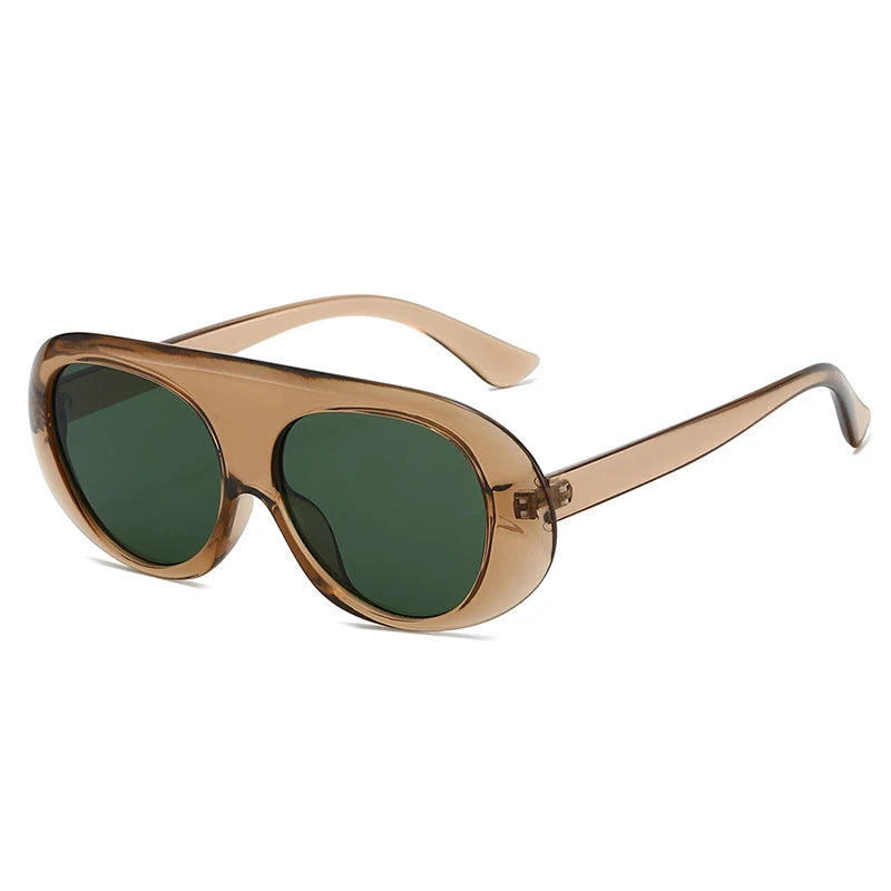 JNPCXI Retro Pilot Sunglasses Women Fashion Tea Tea Gradient Shades UV400 Men Punk Sun Glasses