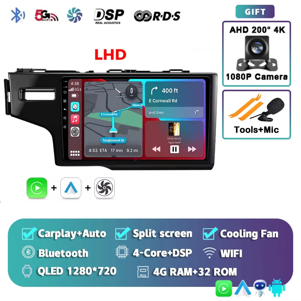 Android 15 Car Radio For Honda Fit 3 Jazz 2014 2015 2016 2017 2018 2019 2020 Wireless Carplay Android Auto Multimedia Player 2 D