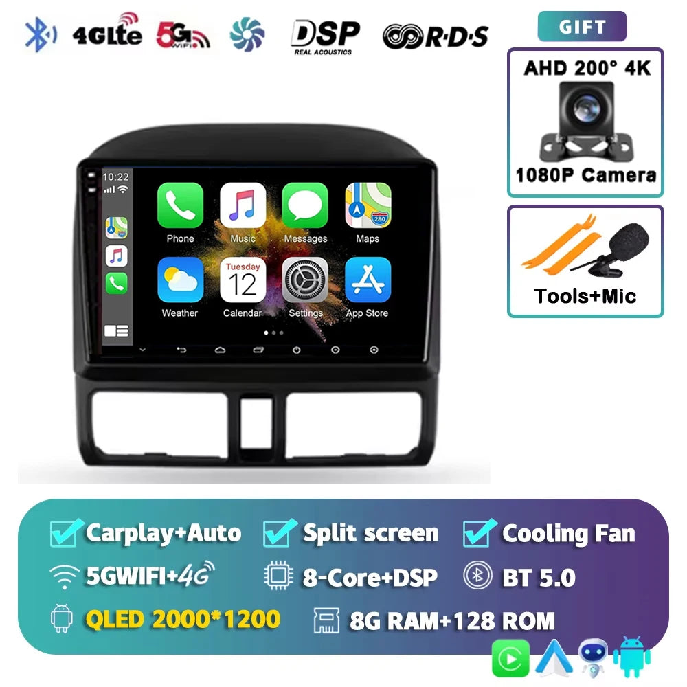 For Honda CR-V CRV 2 2001 - 2006 Android 15 Car Radio Multimidia Video Player WIFI+4G 2din Navigation GPS Head Unit Stereo