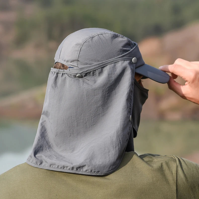 Xinbaoguan 100% Nylon Summer Outdoor Multi functional Sunshade Fishing Hat Men's Quick Drying Hat Baseball Hat Cross border