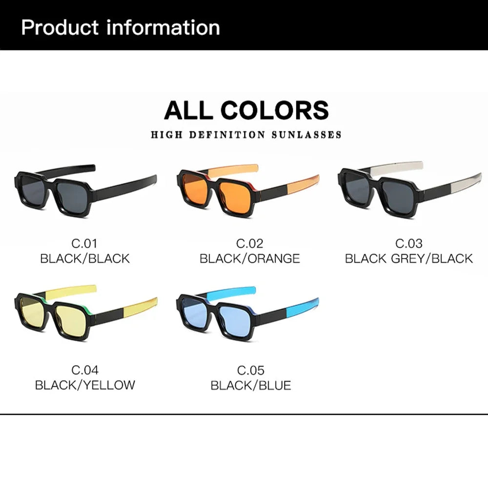 JNPCXI Ins Popular Fashion Square Polarized Sunglasses Women Retro Punk Shades UV400 Men Trending Sun Glasses