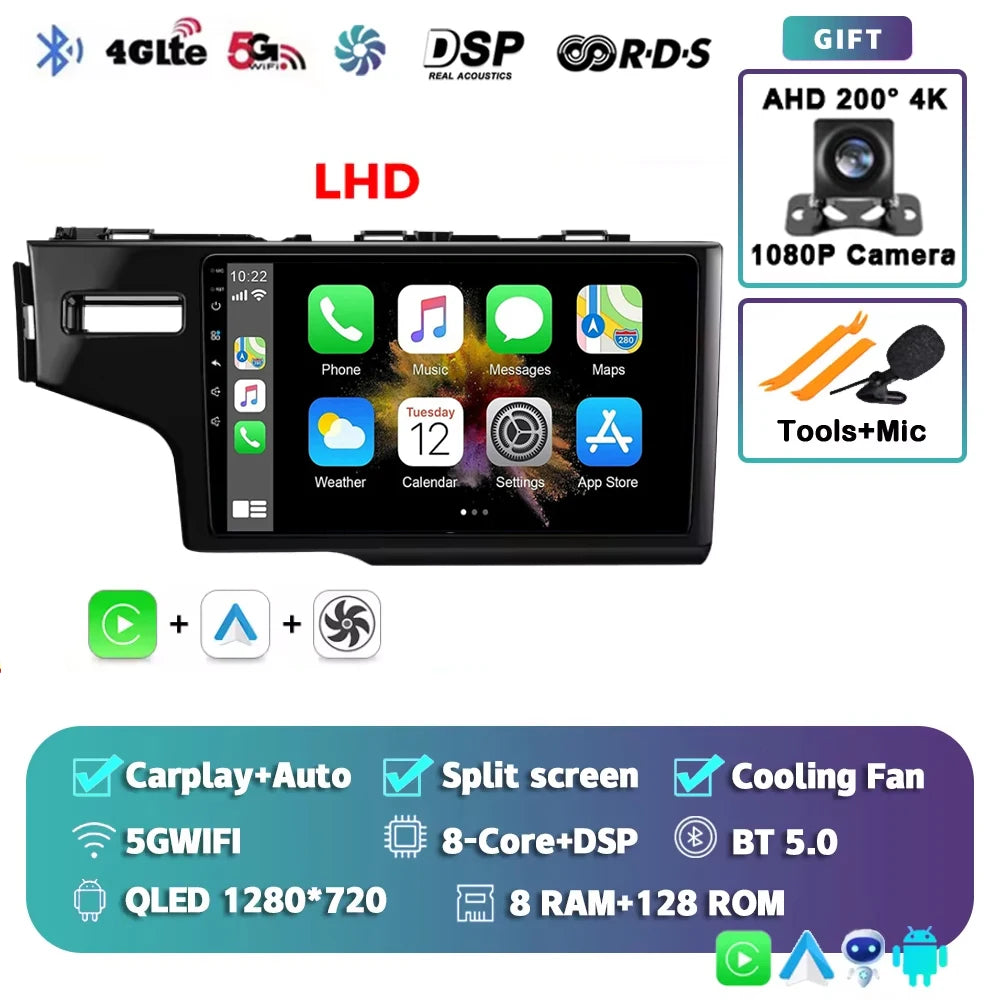 Android 15 Car Radio For Honda Fit 3 Jazz 2014 2015 2016 2017 2018 2019 2020 Wireless Carplay Android Auto Multimedia Player 2 D