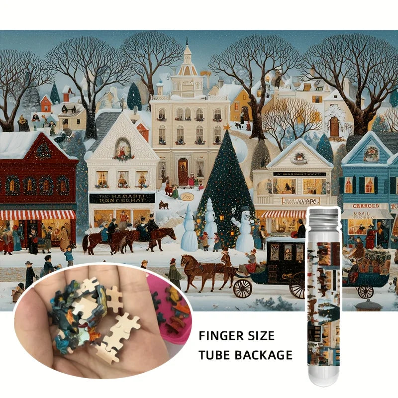 150pcs Mini Christmas Puzzle in Tube - Festive Holiday Gift Idea, Perfect Stocking Stuffer for Adults And Puzzle Lovers