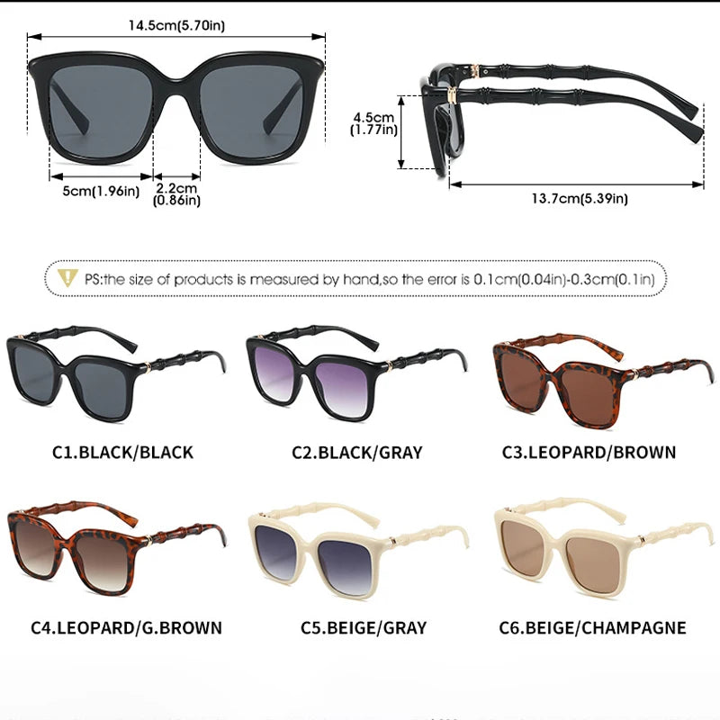 JNPCXI Luxury Square Sunglasses Women Men Gradient Lens Multi-color Shades for Driving Travel Beach