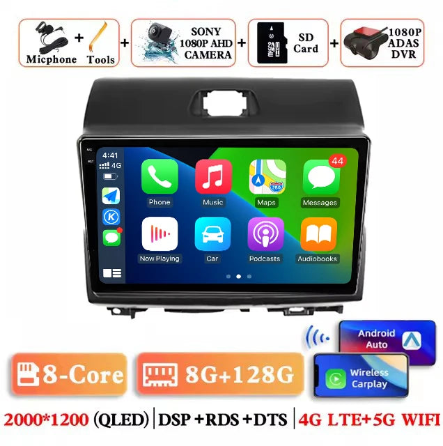 Android 15 Carplay Auto Car Radio for r KIA Ray 2011 - 2017 Multimedia Stereo Player GPS Navigation Head Unit Wifi 4G+WIFI