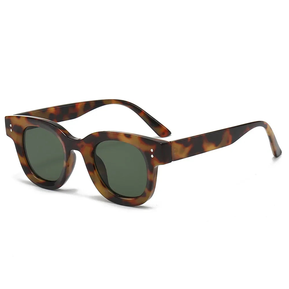 JNPCXI Retro Round Women Sunglasses Fashion Yellow Rivets Decoration Men Punk Shades UV400 Sun Glasses