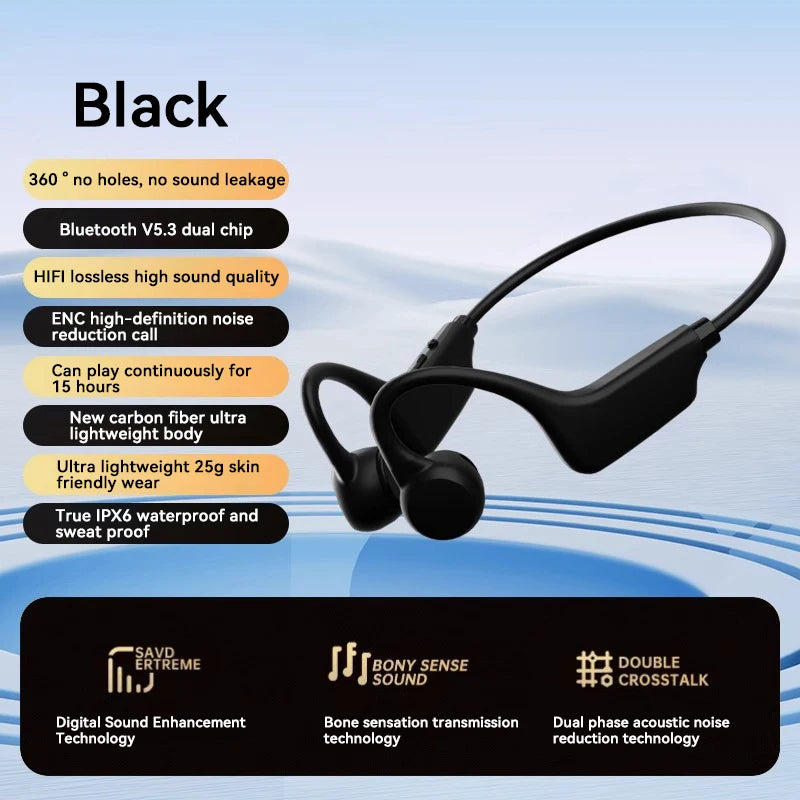 True Bone Conduction Headset IPX8 32GB Bluetooth 5.4 Wireless Swimming Headphone With Microphone Waterproof Exercise Fitness NEW
