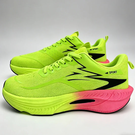 Sports Running Shoes Men Marathon Carbon Board Air Cushion Breathable Lightweight Women's Comfortable Athletic Nonskid Sneakers