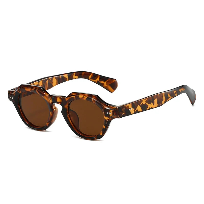 JNPCXI New Fashion Small Polygon Square Sunglasses Women Retro Rivets Shades UV400 Men Red Blue Sun Glasses
