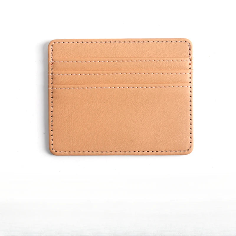 Color PU Leather SlimID Credit Card Holder Case Multi Slot Wallet for Men Women