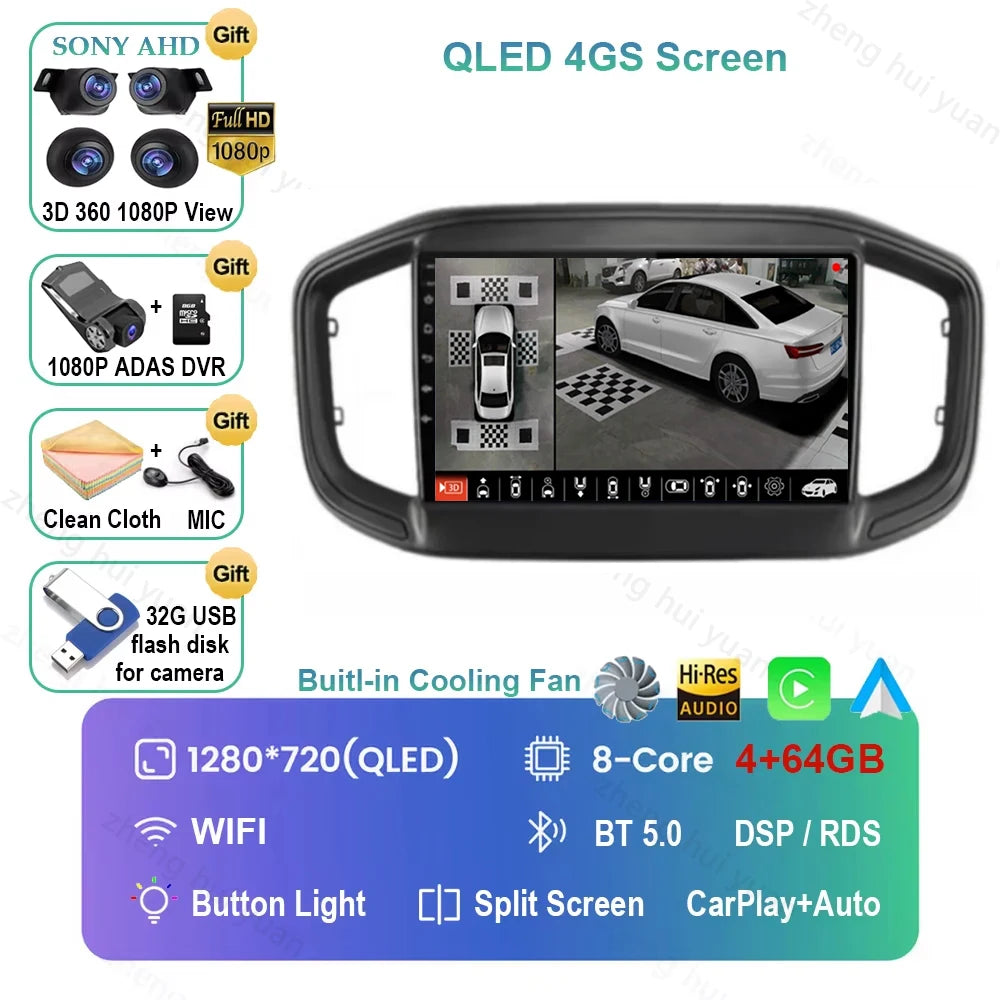 Android 16 CarPlay Auto Car Radio Multimedia navigation video Autoradio Stereo For Fiat Strada 2020 - 2022