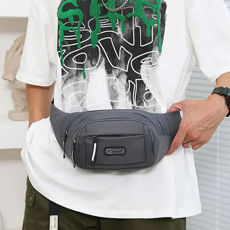 Color Men's Canvas Waist Pack Anti-Theft Running Fanny Bag Slim Outdoor Sport